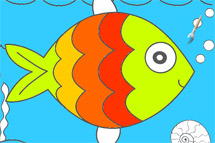 Juegos de decorar - página 2: Colorear el pez
